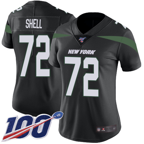 New York Jets Limited Black Women Brandon Shell Alternate Jersey NFL Football 72 100th Season Vapor Untouchable